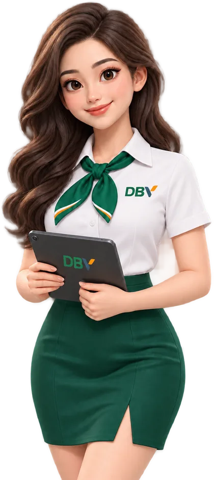 Tư vấn viên DBV cầm máy tính bảng