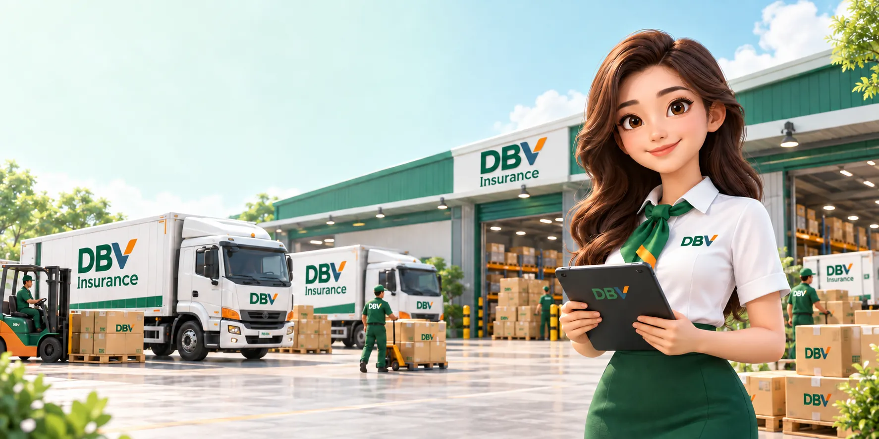Tư vấn viên DBV hỗ trợ doanh nghiệp tại kho vận