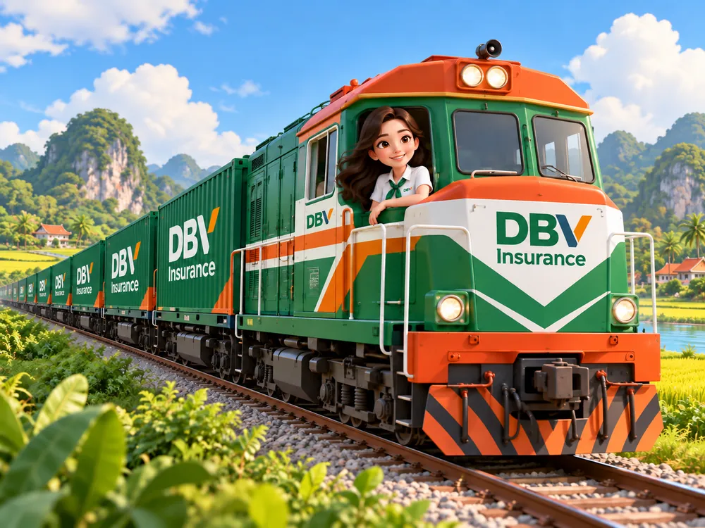 Tàu hỏa kéo các toa container hàng hóa