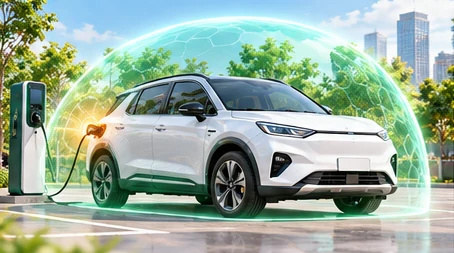 Ô tô điện được bảo vệ khi đang sạc tại trạm sạc