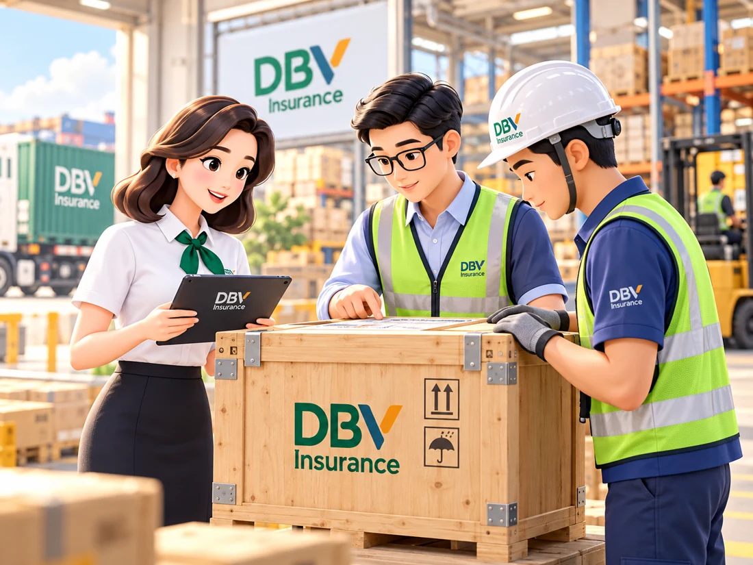 Tư vấn viên DBV cùng nhân viên logistics kiểm tra đóng gói kiện hàng